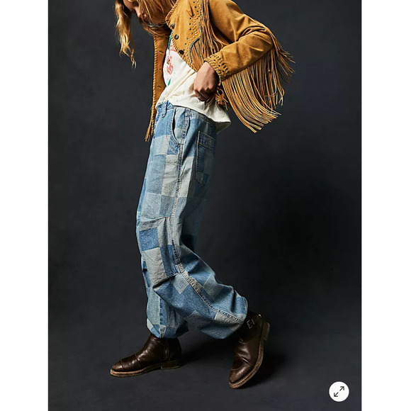 Free People Pants - Free People We The Free Newbies Slouchy Jeans Large NEW